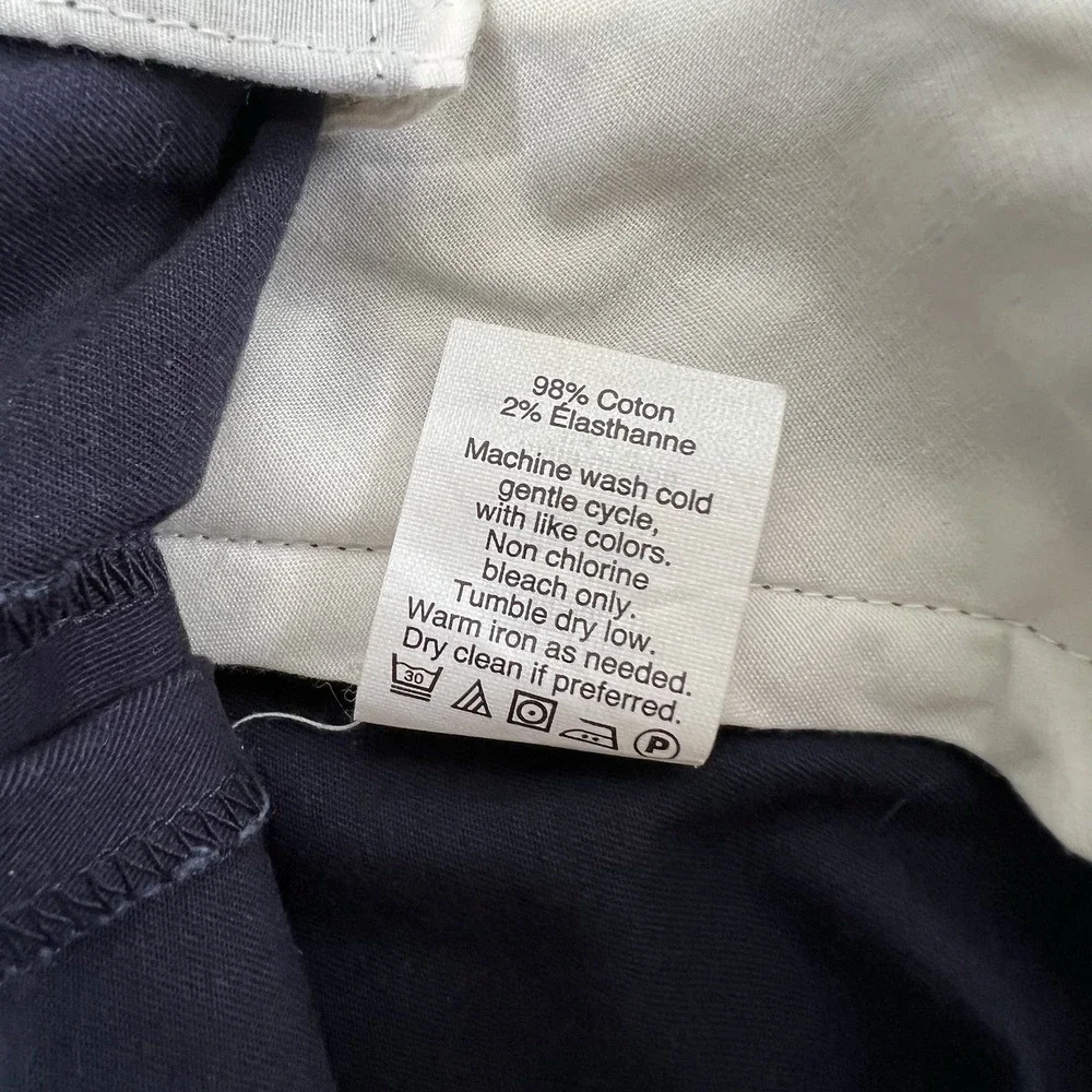 New! J Crew Flex Straight Pants Mens 35x32 Navy Blue Stretch Chino Casual Preppy